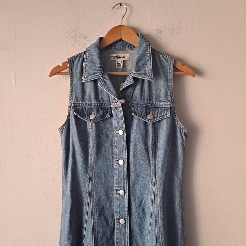 NWT Madewell Pleated Midi Shirtdress Airy Denim Edition Billings Wash Size 6 - Picture 7 of 16
